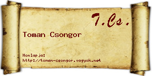 Toman Csongor névjegykártya